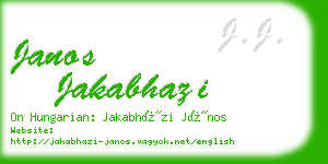 janos jakabhazi business card